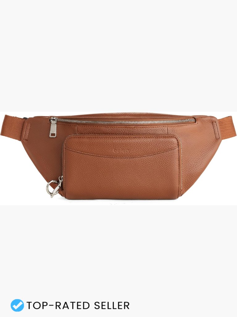Genuine Leather Anti Theft Fanny Pack Waist Bag Crossbody With Rfid Wallet